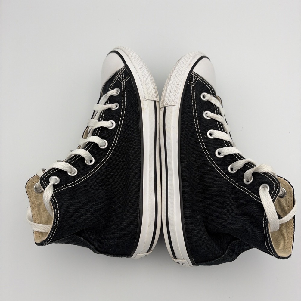 Converse All Star Chuck Taylor High Top Sneakers Youth Size 3 Black Red Stars - Picture 9 of 15